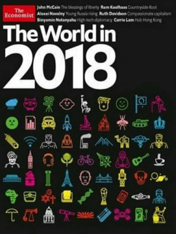 на обложке «Мир-2018» рупора Сынов Завета журнала The Economist есть фигуры
