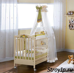 Детская комната новорождённого, выбор мебели для новорождённого, детская кроватка