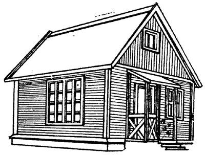 Садовый домик с мансардой деревянно-каркасной конструкции-1