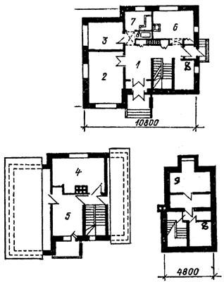 Четырехкомнатный дом с мансардой (возможен вариант с подвалом)-2