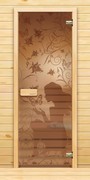 Дверной блок Suovi Элит, стекло девочка с бабочками на бронзе