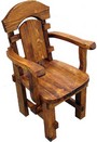 Кресло-трон из массива сосны под старение