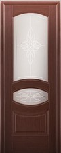Межкомнатная дверь Ювелия Витраж Орнамент Луидор LuiDoor, цвет орех, материал шпонированные - Двери межкомнатные Ювелия