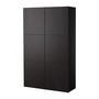 Шкаф комбинированный для хранения с дверцами, черно-коричневый