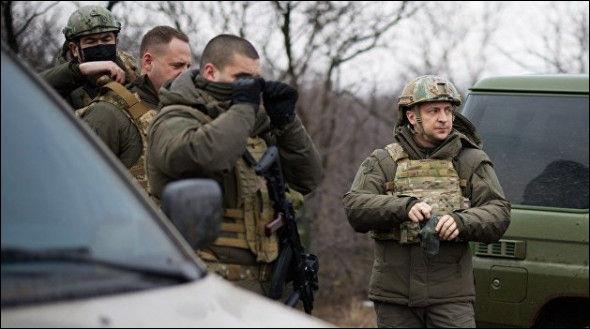 Зеленский Владимир на передовой